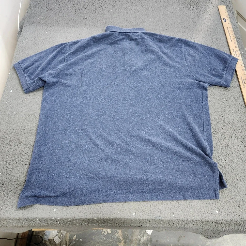 Polo Ralph Lauren Mens XL Blue Heather Cotton Pique Short Sleeve Polo Shirt